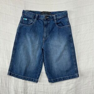 VTG Y2K Streetwear Southpole Baggy  Denim Shorts Jorts Youth Size 16 Waist 30